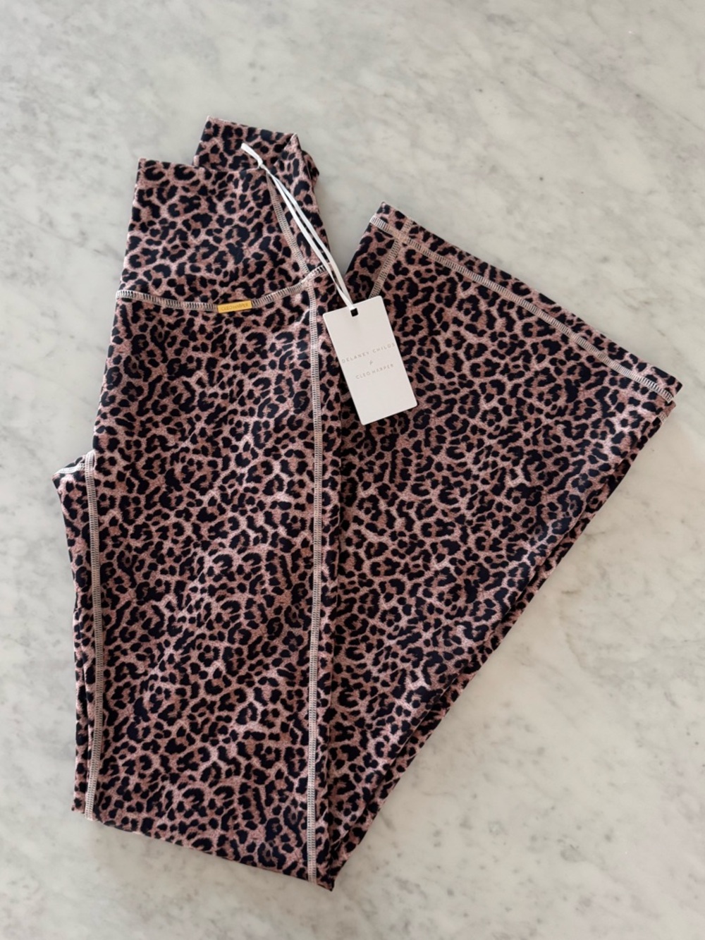 cleo harper zenith leopard flare leggings